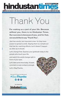 Hindustan Times makes the country #SayThanks
