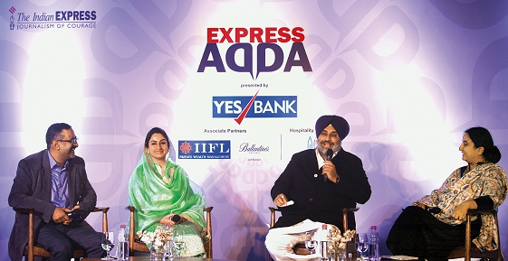 Sukhbir Singh Badal and Harsimrat Kaur Badal attend Indian Express Adda 2 Sukhbir Singh Badal and Harsimrat Kaur Badal attend Indian Express Adda