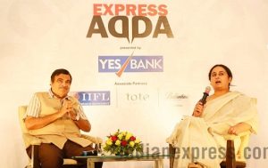 Nitin Gadkari takes questions at Express Adda