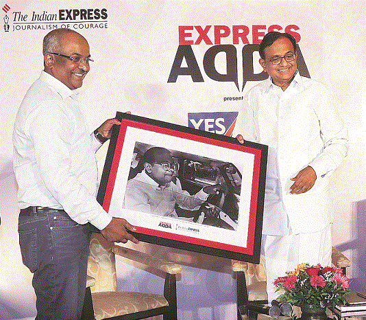Former Union Minister P Chidambaram was the Chief Guest at Express Adda