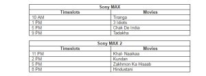 Sony Max and MAX 2 line up a movie marathon this Republic Day