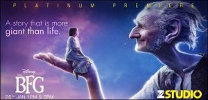 Platinum Premiere of ‘The BFG’ on 26th January 2017 only on Zee Studio & Zee Studio HD