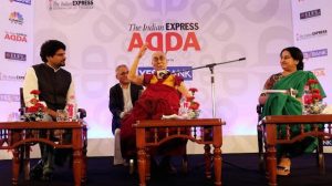 His Holiness the Dalai Lama at Express Adda in New Delhi