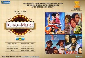 Zee Classic presents 'Retro In A Metro'- Relive The Magic of Cult Hindi Films At Cinepolis, Andheri