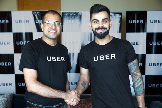 Virat Kohli steps out to bat for Uber