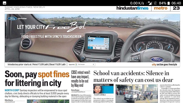 Ford India launches an innovative campaign with Hindustan Times