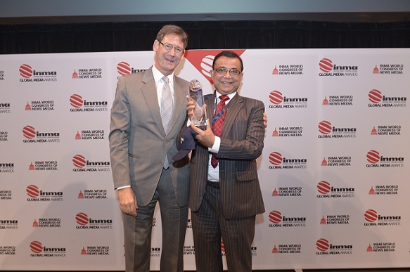 Anandabazar.com bags 1st prize at the prestigious INMA Global Media Awards held in Washington