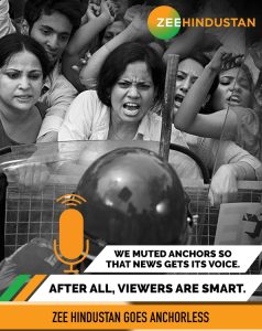 Zee Hindustan relaunched as an anchor-less channel, to give news without views