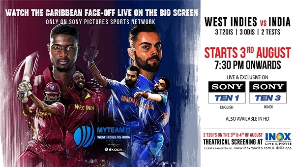 INOX To Screen India –West Indies T20 matches LIVE On Cinema Screens