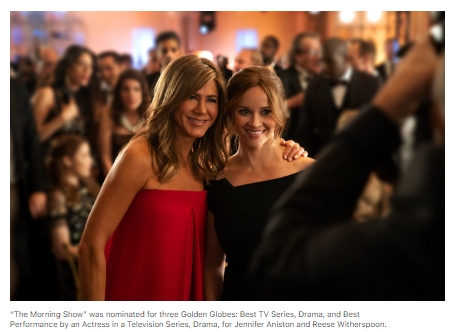 Apple TV+ Series 'The Morning Show' Receives Multiple Golden Globe Award Nominations