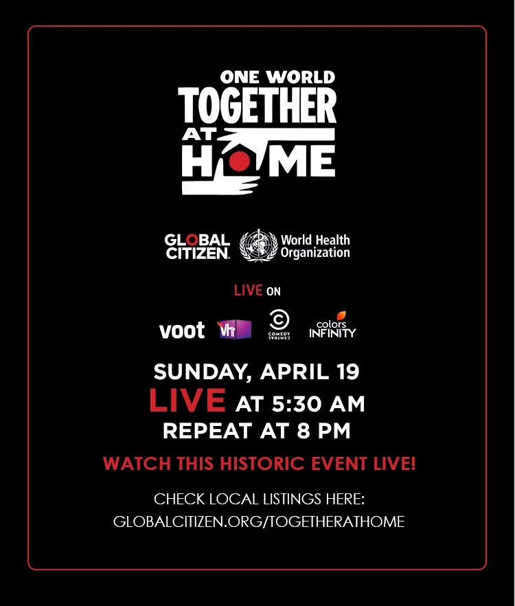 VOOT, Comedy Central, Colors Infinity and Vh1 India to air ‘One World: Together at Home’