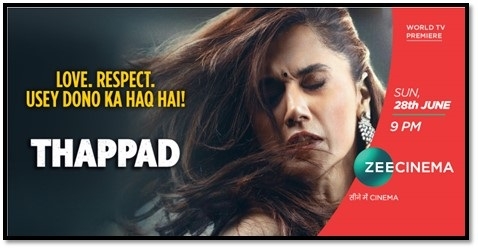 Zee Cinema to air World Television Premiere of Thappad