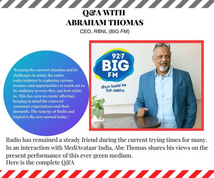 Abraham Thomas, CEO, RBNL (BIG FM)
