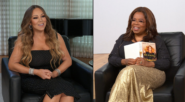 Oprah Winfrey interviews Mariah Carey on her new memoir, “The Meaning of Mariah Carey,”