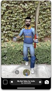Virat Kohli comes to Facebook and Instagram in Augmented Reality