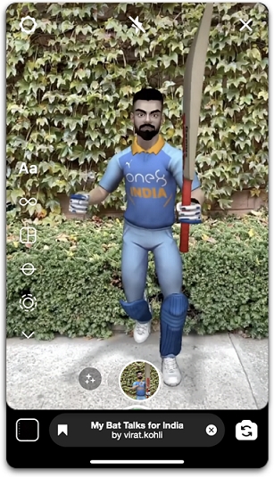 Virat Kohli comes to Facebook and Instagram in Augmented Reality