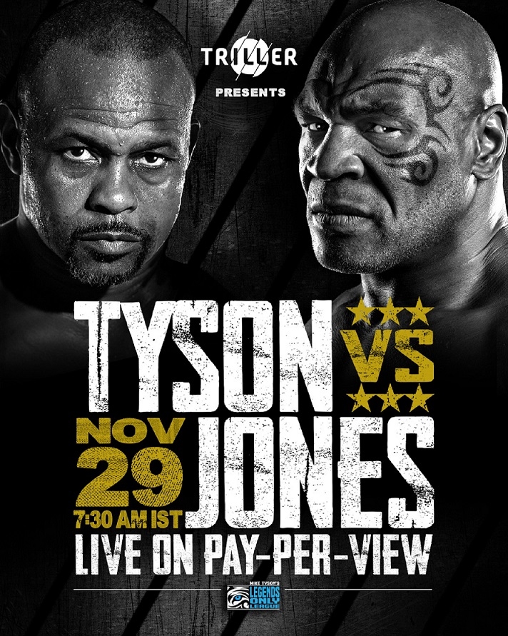Witness the biggest return in boxing history, Mike Tyson Vs. Roy Jones Jr. with Triller India