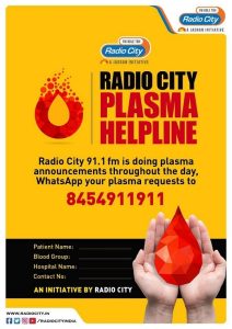 Radio City launches Plasma Helpline