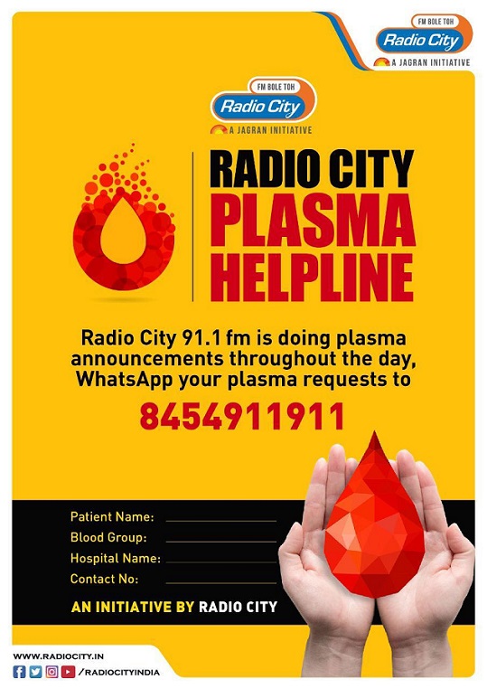 Radio City launches Plasma Helpline