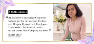 Devita Saraf announces the #MyBossCares campaign urging business leaders to take care of their employees amid the crisis