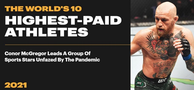 Conor McGregor Tops Forbes’ Top 10 List Of The World’s Highest-Paid Athletes