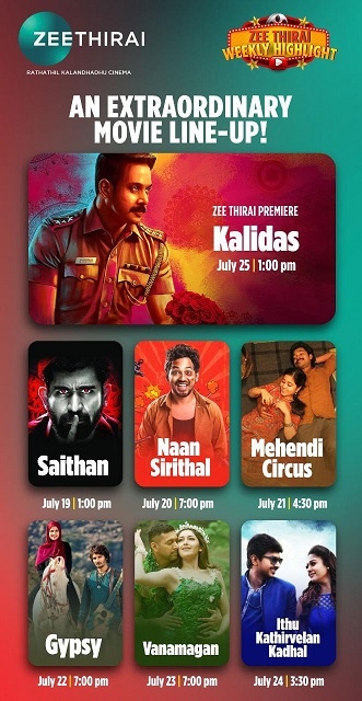 Zee Thirai levels up the movie game with its multi–genre offerings from 19th July