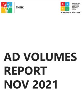 TV ad volumes displays steady growth in November 2021