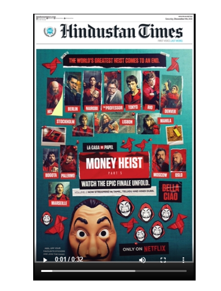 Netflix and Hindustan Times collaborated to bring Money Heist to life today through Wavemaker's innovation lens!