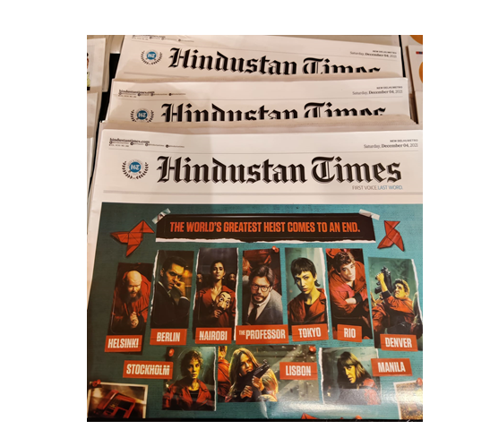 Netflix and Hindustan Times collaborated to bring Money Heist to life today through Wavemaker's innovation lens!