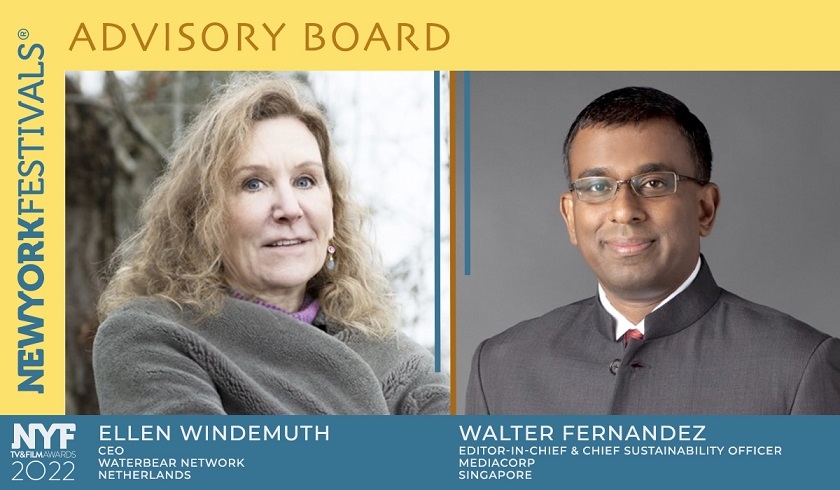 Ellen Windemuth of WaterBear Network and Walter Fernandez of Mediacorp Join NYF’s TV & Film Awards Advisory Board