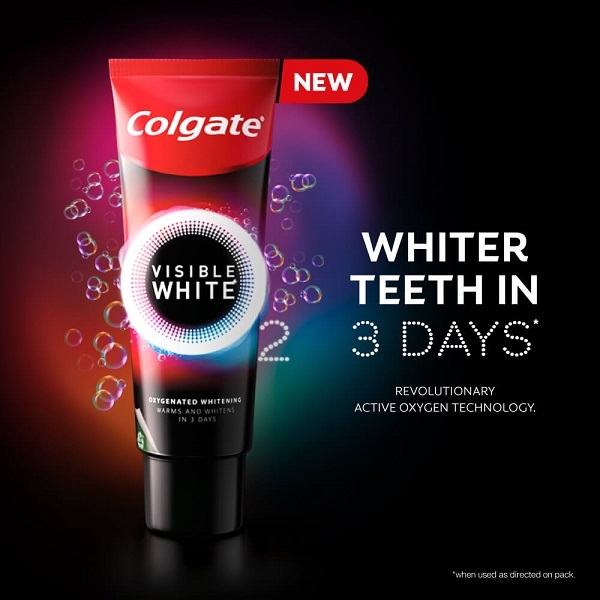 Colgate-Palmolive launches revolutionary 3 day-whitening toothpaste—Visible White O2 with Active Oxygen 2 Colgate-Palmolive launches revolutionary 3 day-whitening toothpaste—Visible White O2 with Active Oxygen