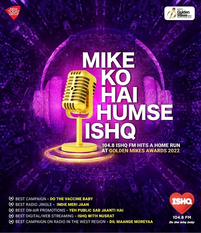 104.8 Ishq FM wins 5 metals at Golden Mikes Awards 2022