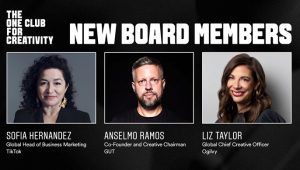 The One Club names three creative leaders to Board of Directors