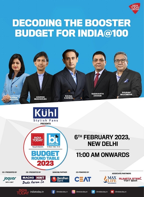 India Today-Business Today’s Budget Roundtable with FM Nirmala Sitharaman and industry experts, is set to decode the booster budget for India@100