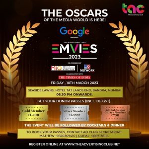 The Advertising Club’s EMVIE Awards 2023 to happen on 10th March 2023