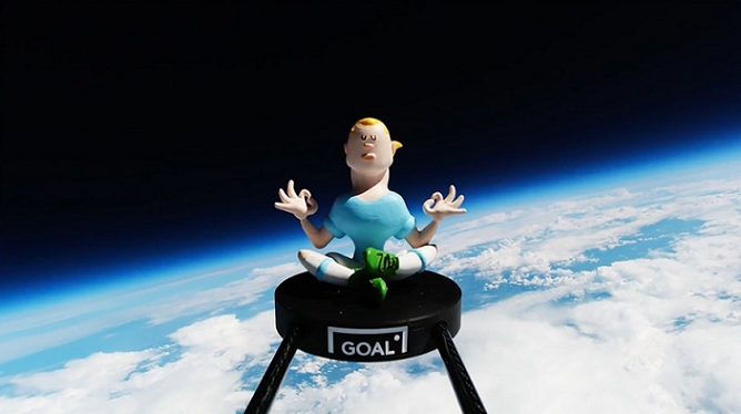 Football media brand, GOAL sends a model of Erling Haaland into space to celebrate the striker's out-of-this-world debut season