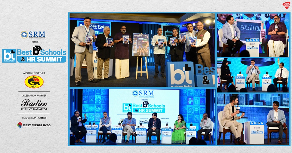 Union Minister Rajeev Chandrasekhar unveils the 24th edition of Business Today’s India’s Best B-schools issue