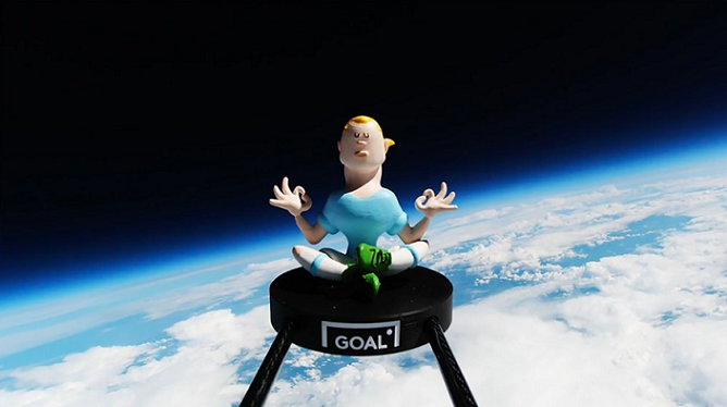 Football media brand, GOAL sends a model of Erling Haaland into space to celebrate the striker's out-of-this-world debut season