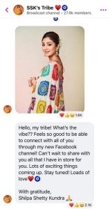 Hrithik Roshan and Shilpa Shetty Kundra were among the first to launched their broadcast channels on Facebook and Messenger