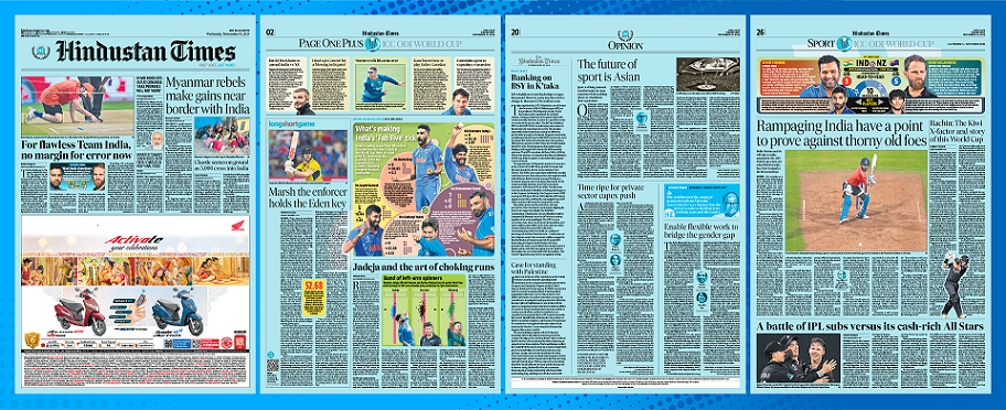 Hindustan Times Turns Blue for the Men in Blue