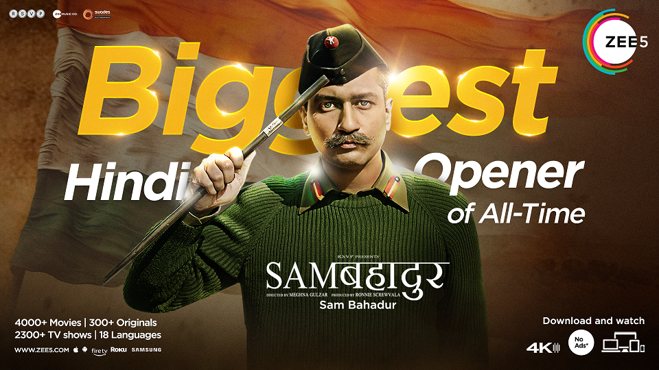 Sam Bahadur Marches To The Top On ZEE5 Global