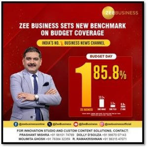 Zee Business Dominates 85.8% Viewership Share with Exceptional Budget Coverage