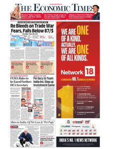 Network18 announces its dominance across TV in a print ad