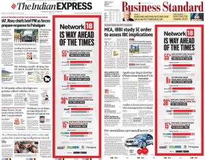 Network18 announces its leadership over Times Internet in an ad campaign