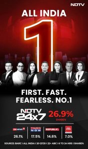 NDTV 24x7 Is India’s No.1 English News Channel - Credibility Wins. Decisively