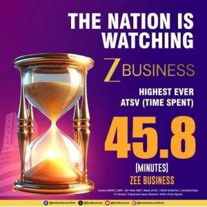 Zee Business sets new Industry benchmark with 45.8 Minutes Viewer Engagement