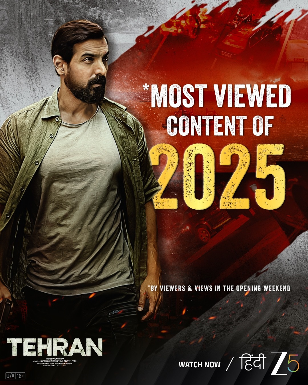 ‘Tehran’ Becomes ZEE5’s Fastest Hindi Film of 2025 to Cross 100 Million Minutes