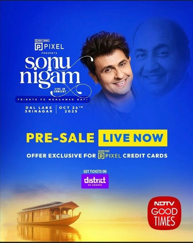 NDTV Good Times Brings Sonu Nigam Live on Dal Lake — A Historic Tribute to Mohammed Rafi