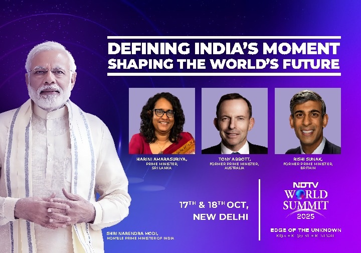 Two Serving Prime Ministers and Two Former Prime Ministers to Headline the NDTV World Summit 2025