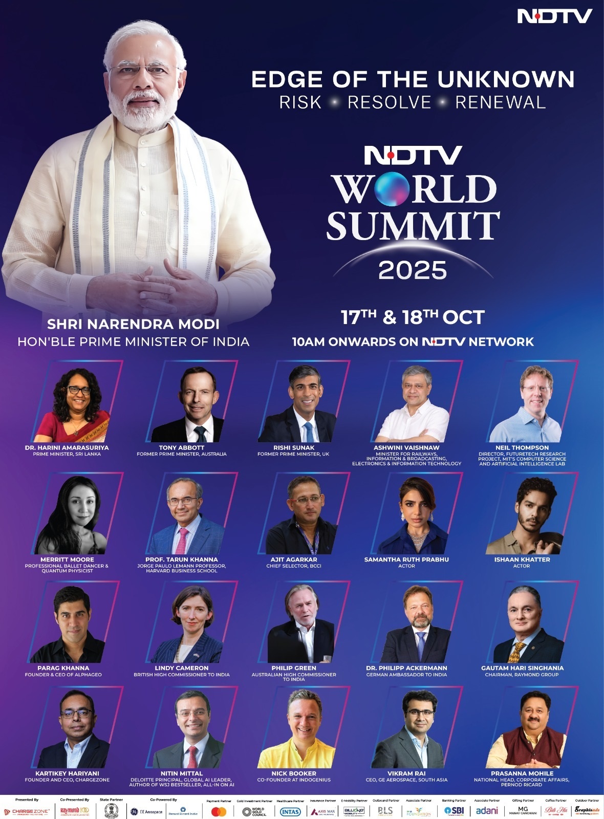 The Edge of the Unknown: Risk. Resolve. Renewal – PM Narendra Modi and Sri Lankan PM Harini Amarasuriya to Headline NDTV World Summit 2025